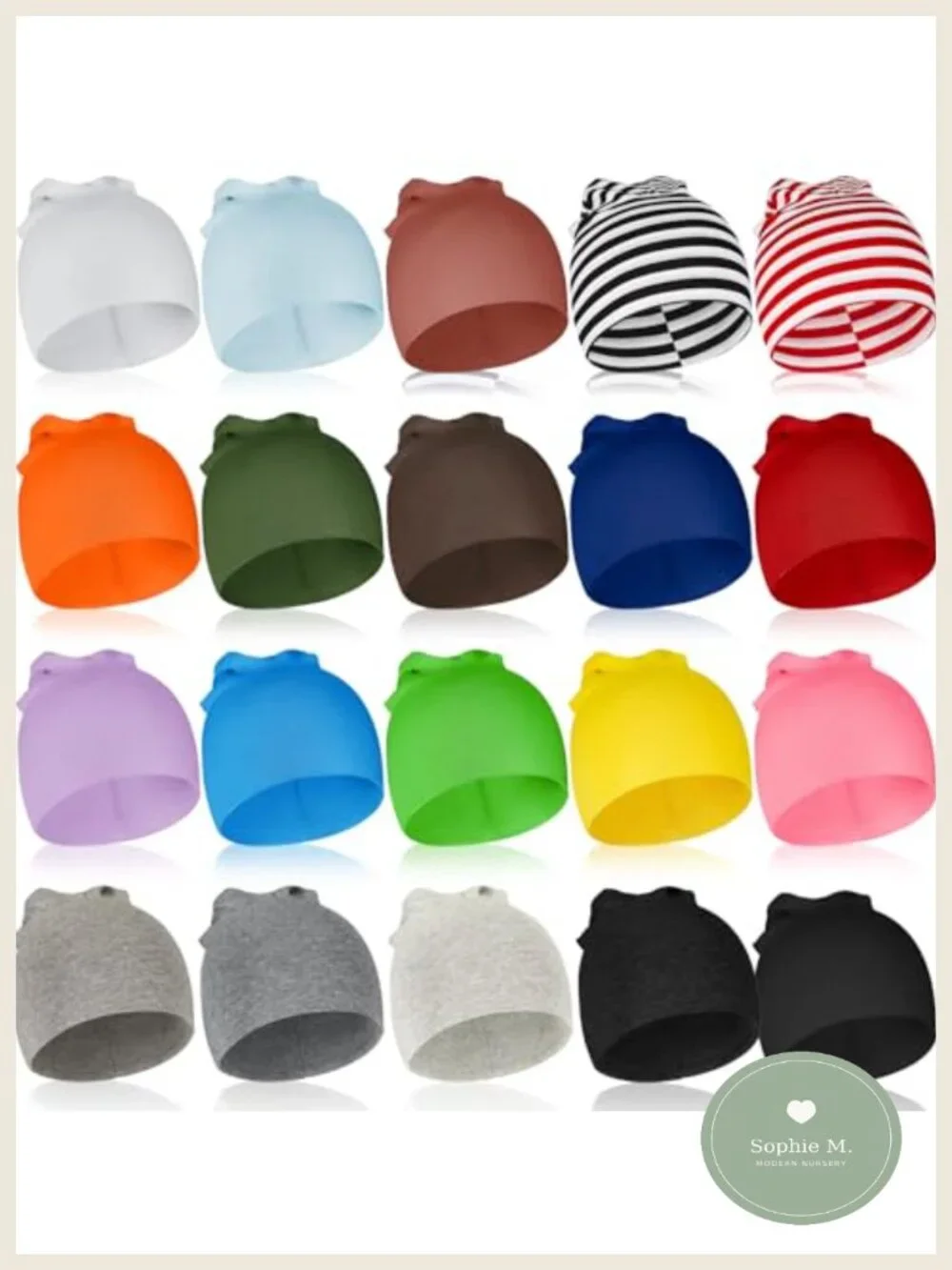 Unisex Baby Beanies Soft Cotton Stretch Knit Hats for Infants Toddlers